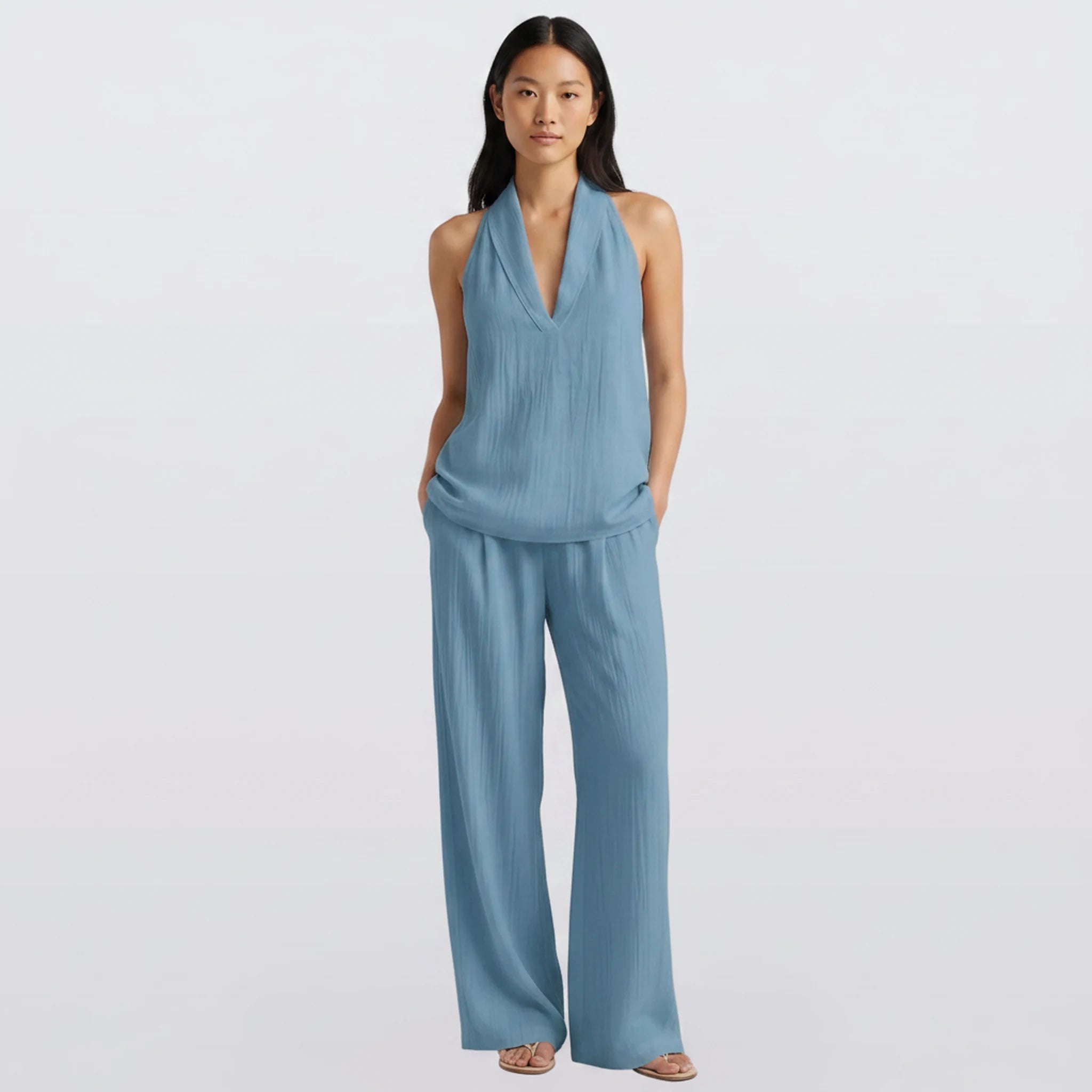 Anveil - Halter-Neck and Wide-Leg Two-Piece
