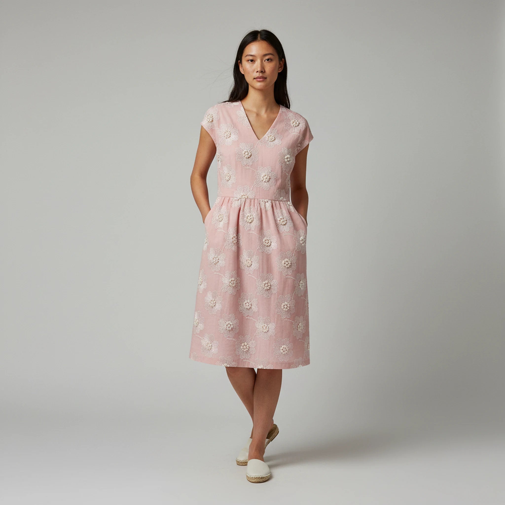 Caliste - Ditsy Floral Tiered Midi Dress