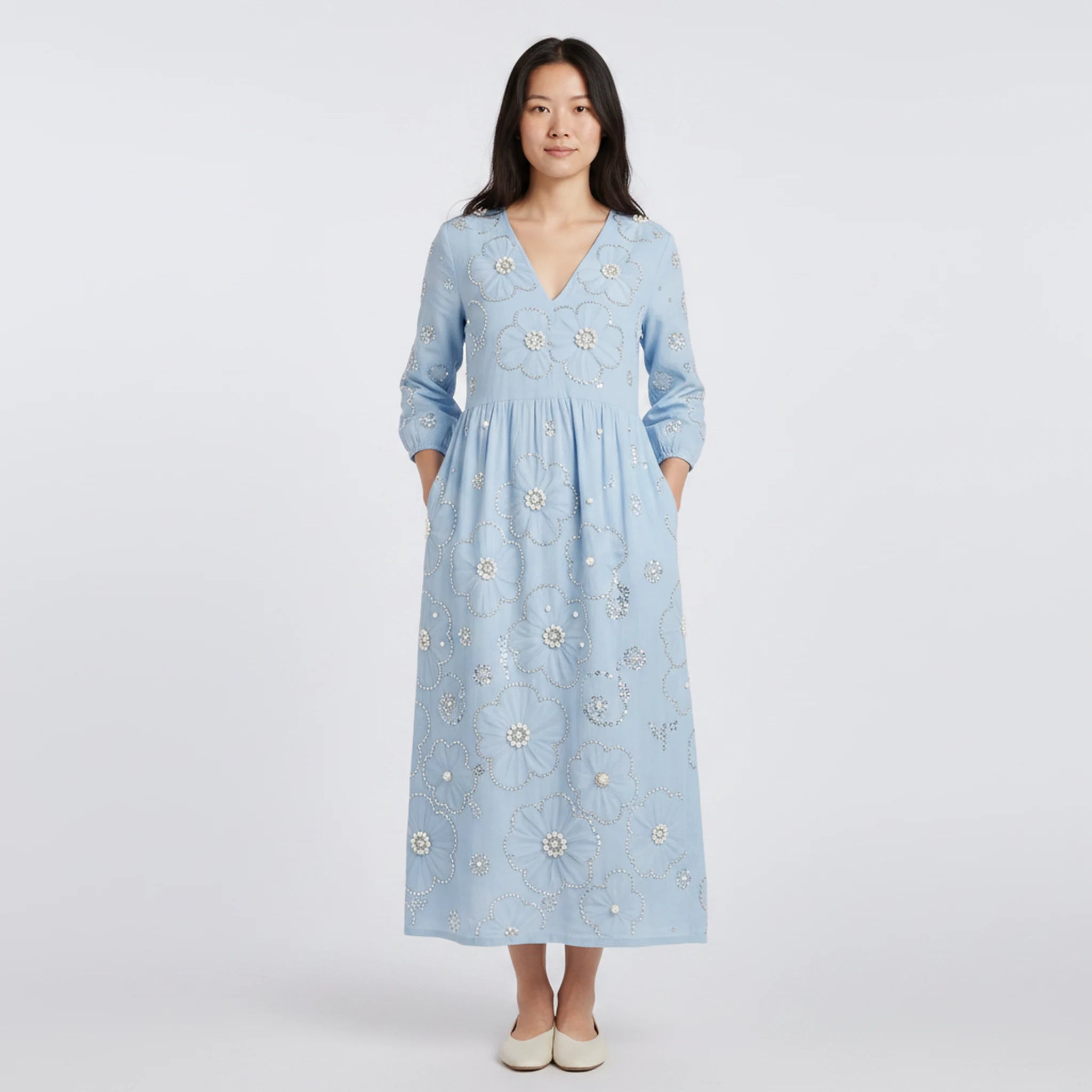 Caliste - Ditsy Floral Tiered Midi Dress
