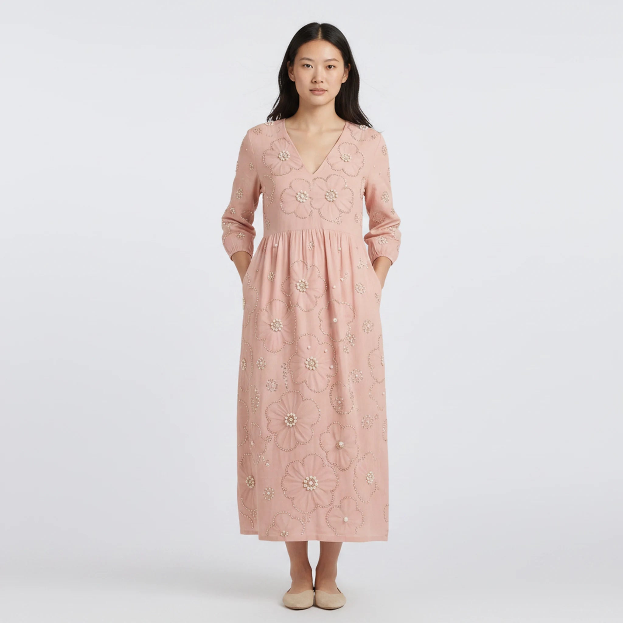 Caliste - Ditsy Floral Tiered Midi Dress