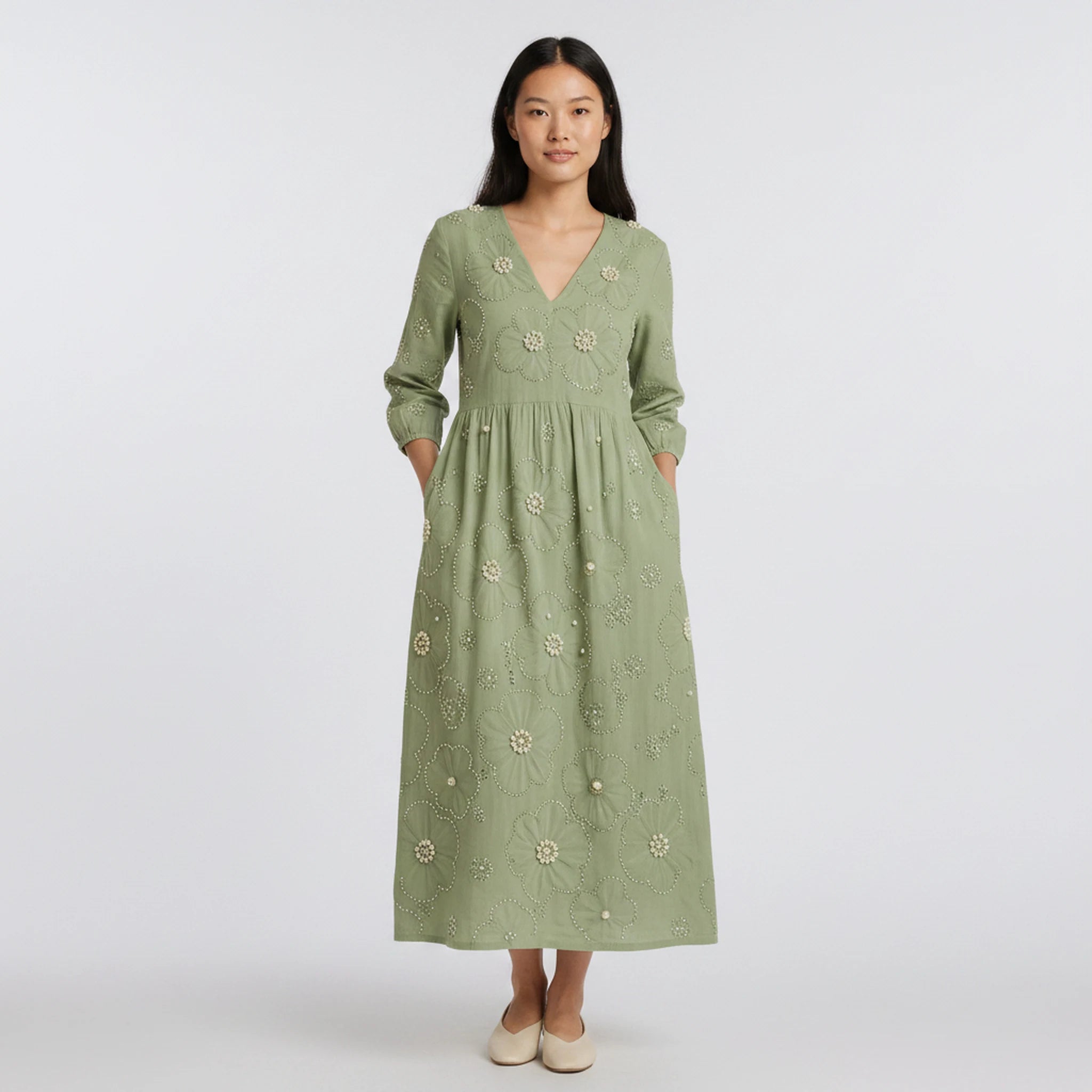 Caliste - Ditsy Floral Tiered Midi Dress