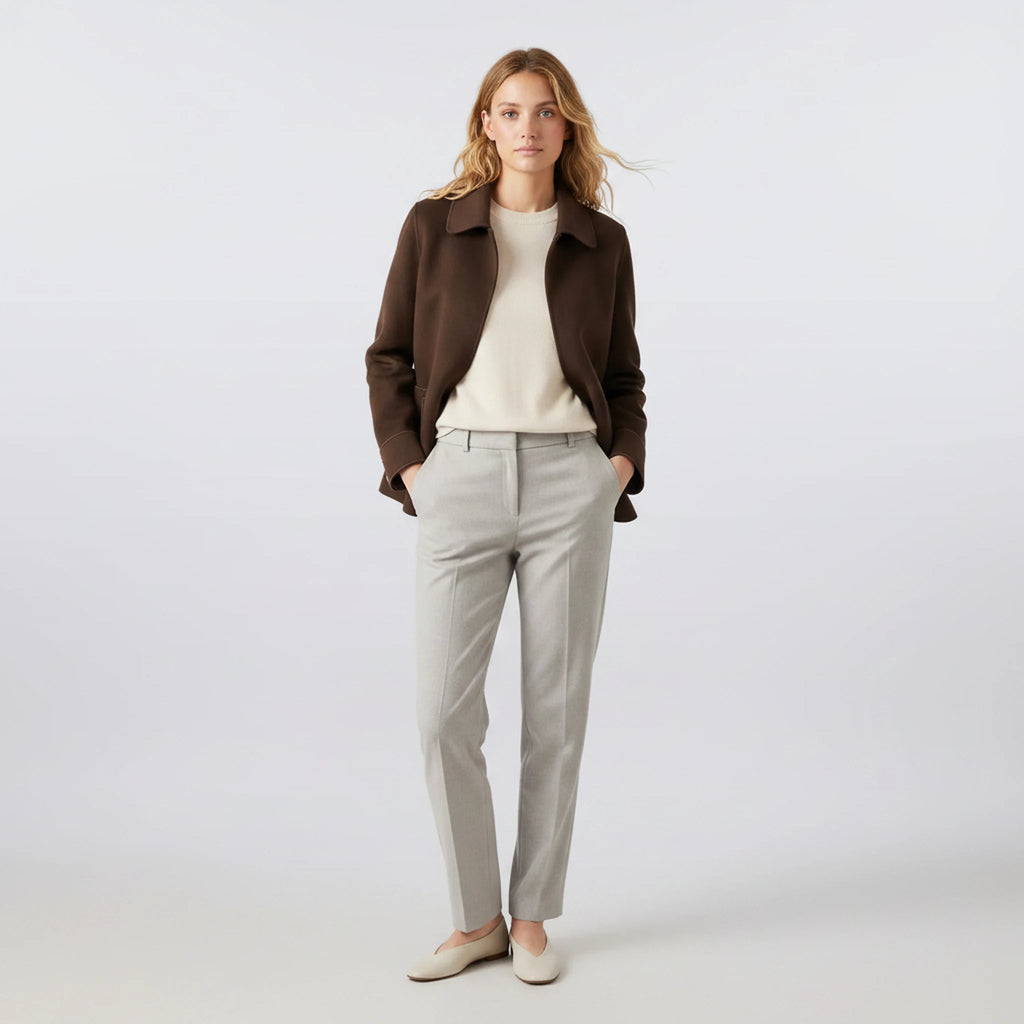 Cerelle - Hip-Length Notch-Lapel Coat