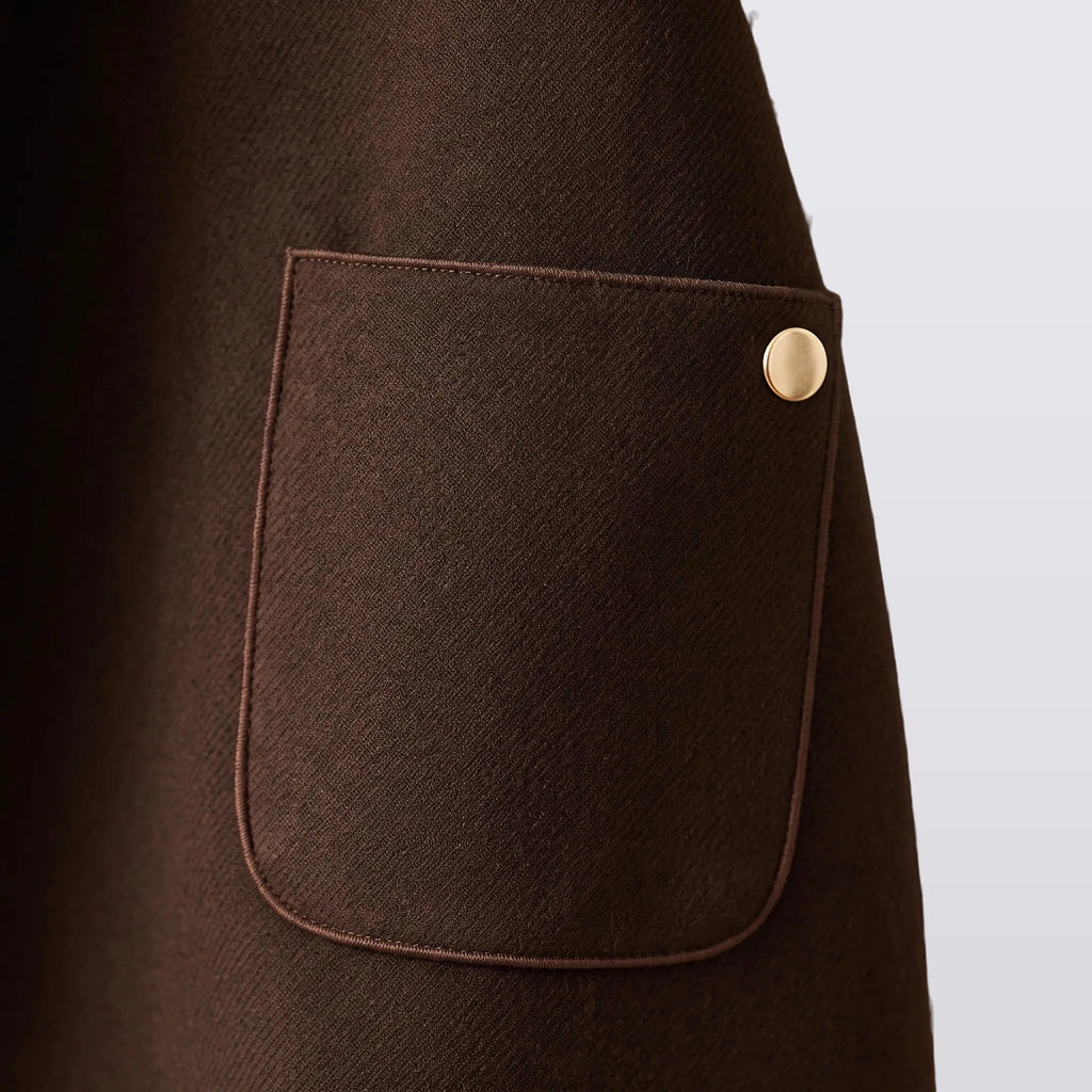 Cerelle - Hip-Length Notch-Lapel Coat