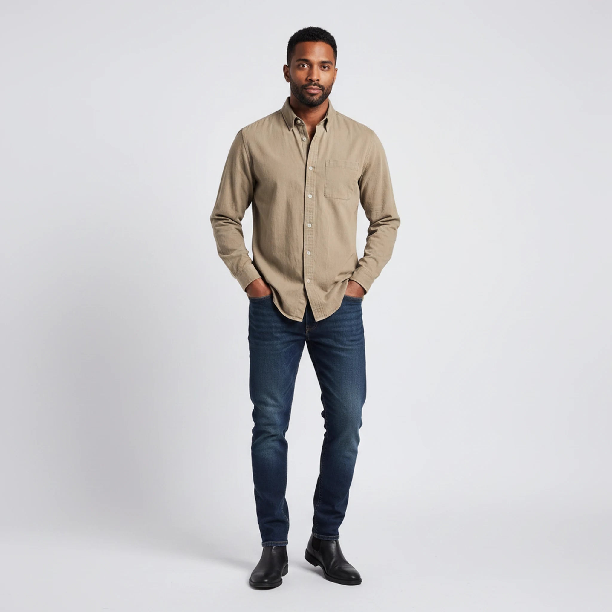 Corbin - Brushed Long-Sleeve Overshirt