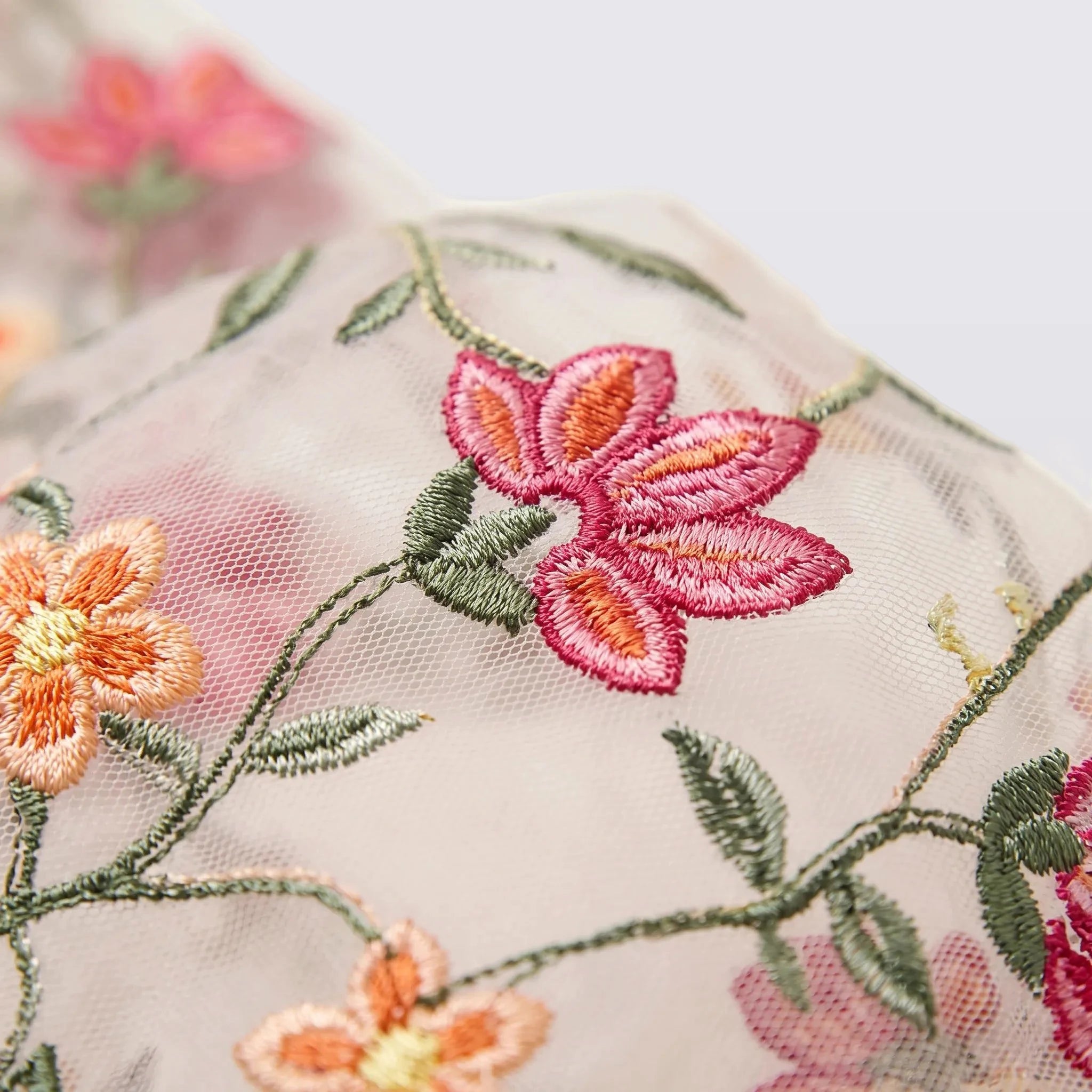 Mirelle - Tonal-Embroidered Bishop-Sleeve Dress