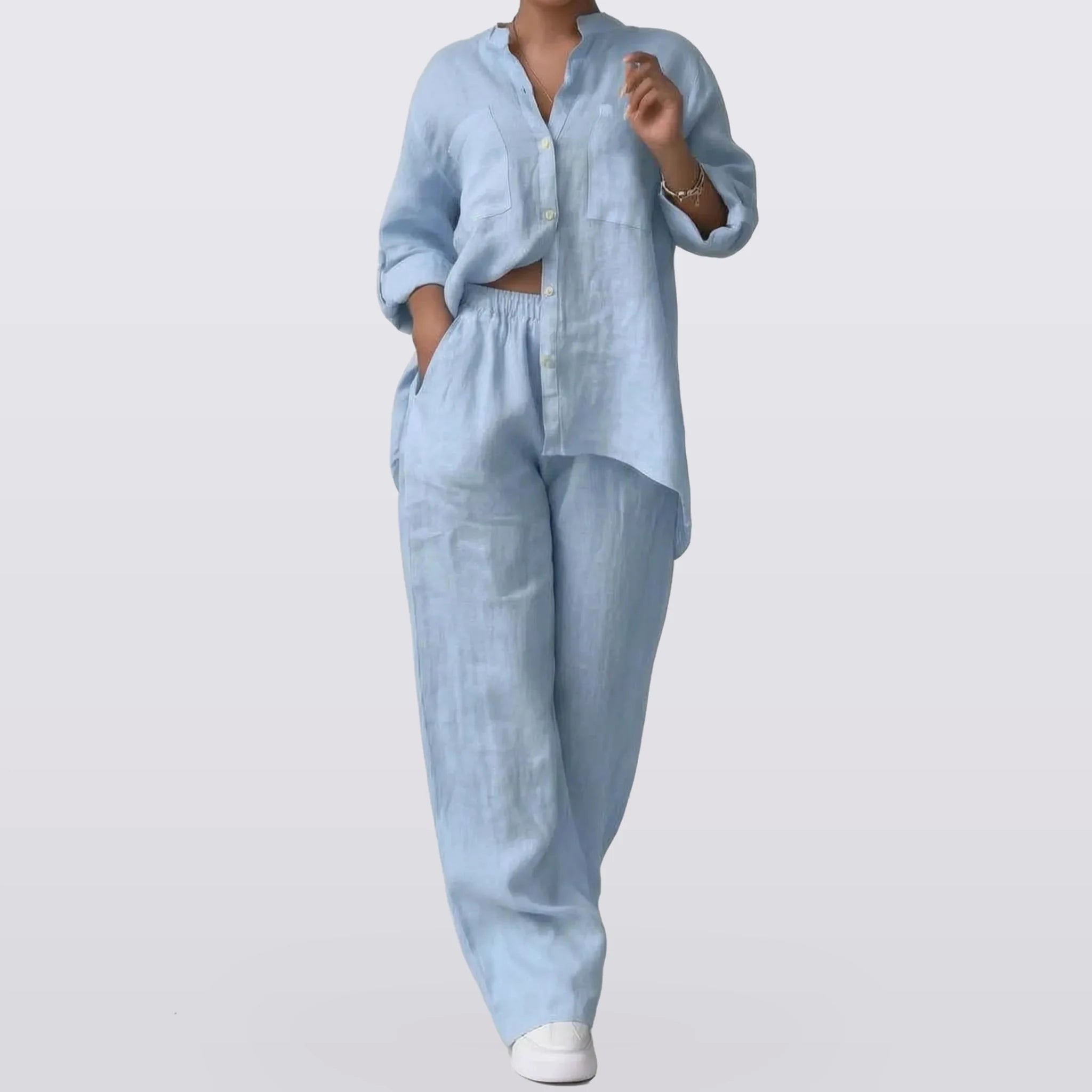 Palova - Short-Sleeve and Wide-Leg Lounge Set