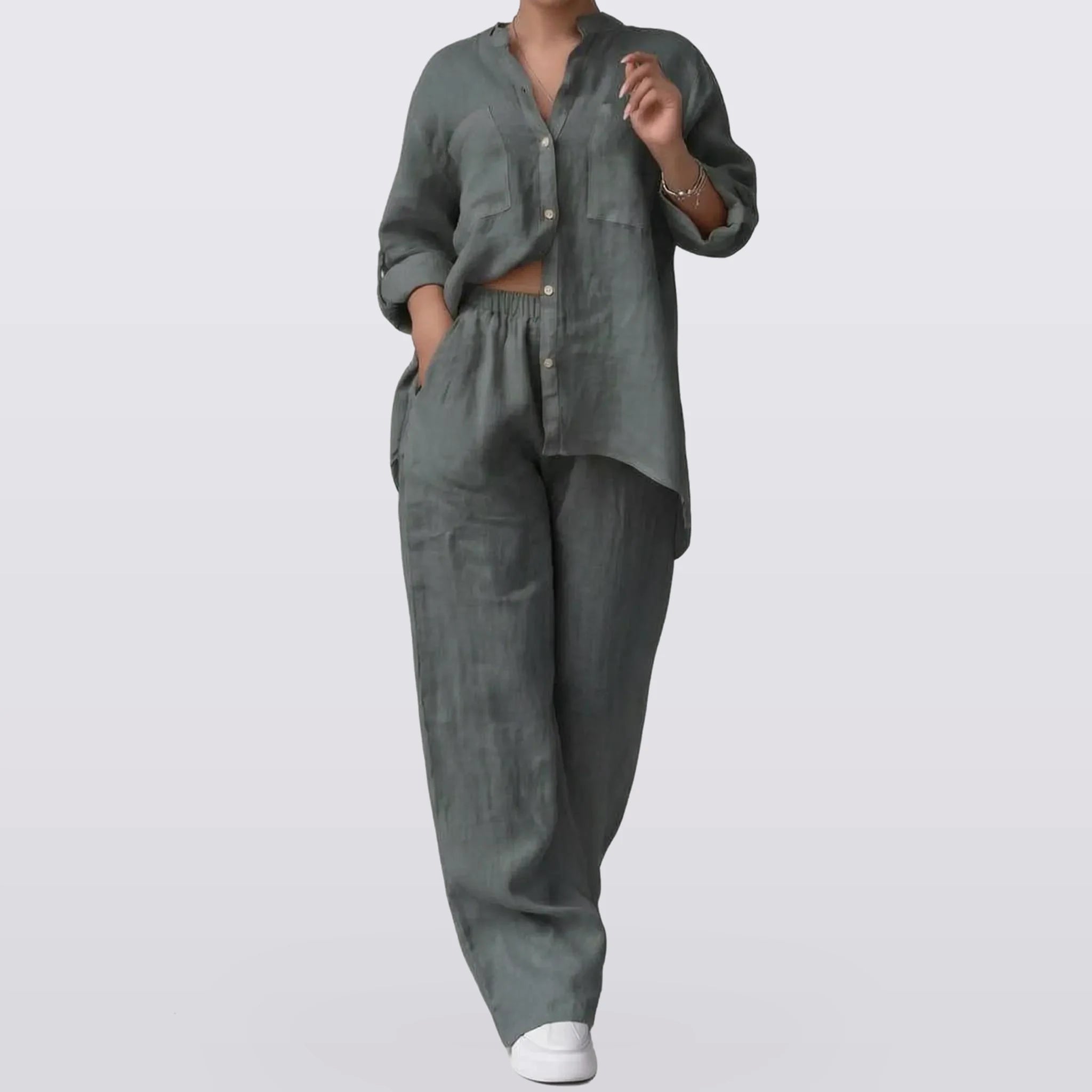 Palova - Short-Sleeve and Wide-Leg Lounge Set
