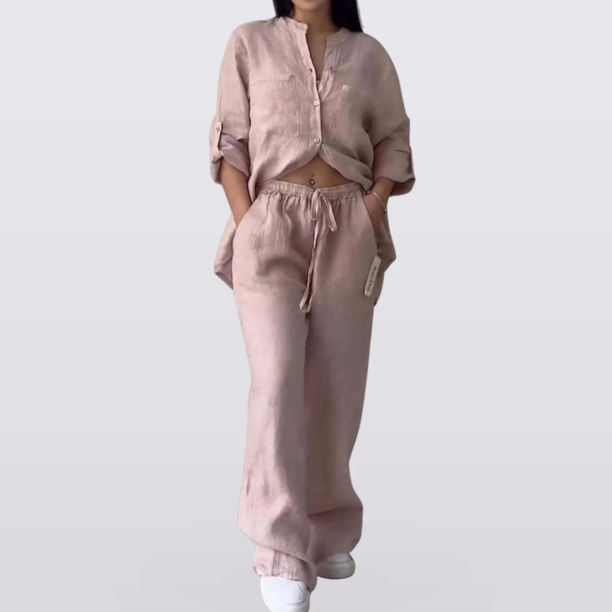 Palova - Short-Sleeve and Wide-Leg Lounge Set