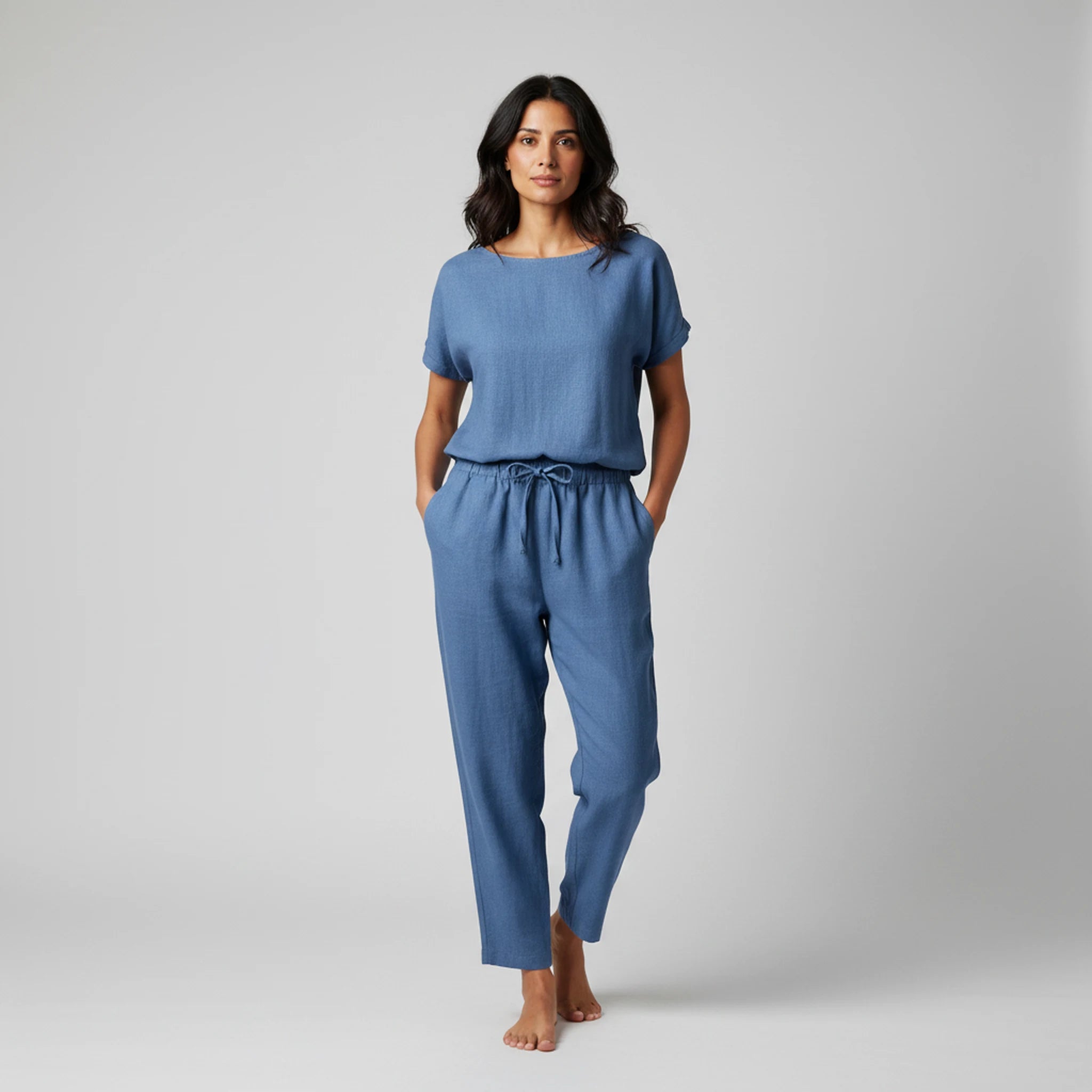 Palova - Short-Sleeve and Wide-Leg Lounge Set