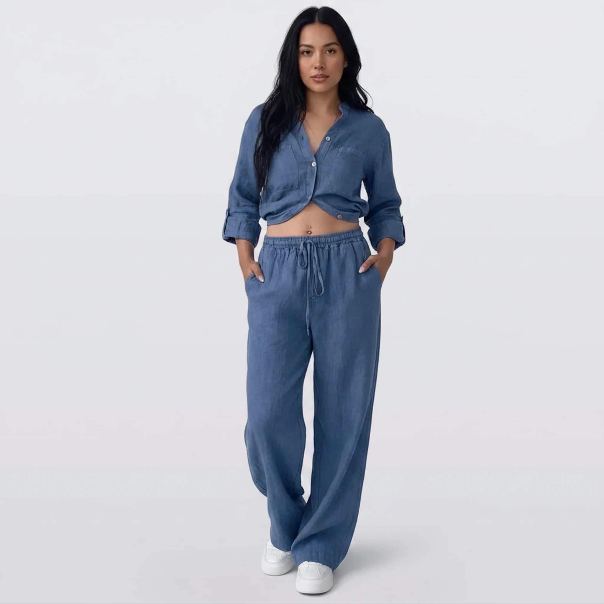 Palova - Short-Sleeve and Wide-Leg Lounge Set