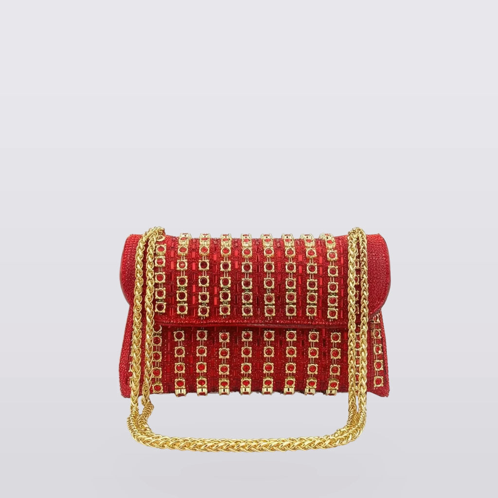 Sereva - Beaded Flap-Over Chain Bag