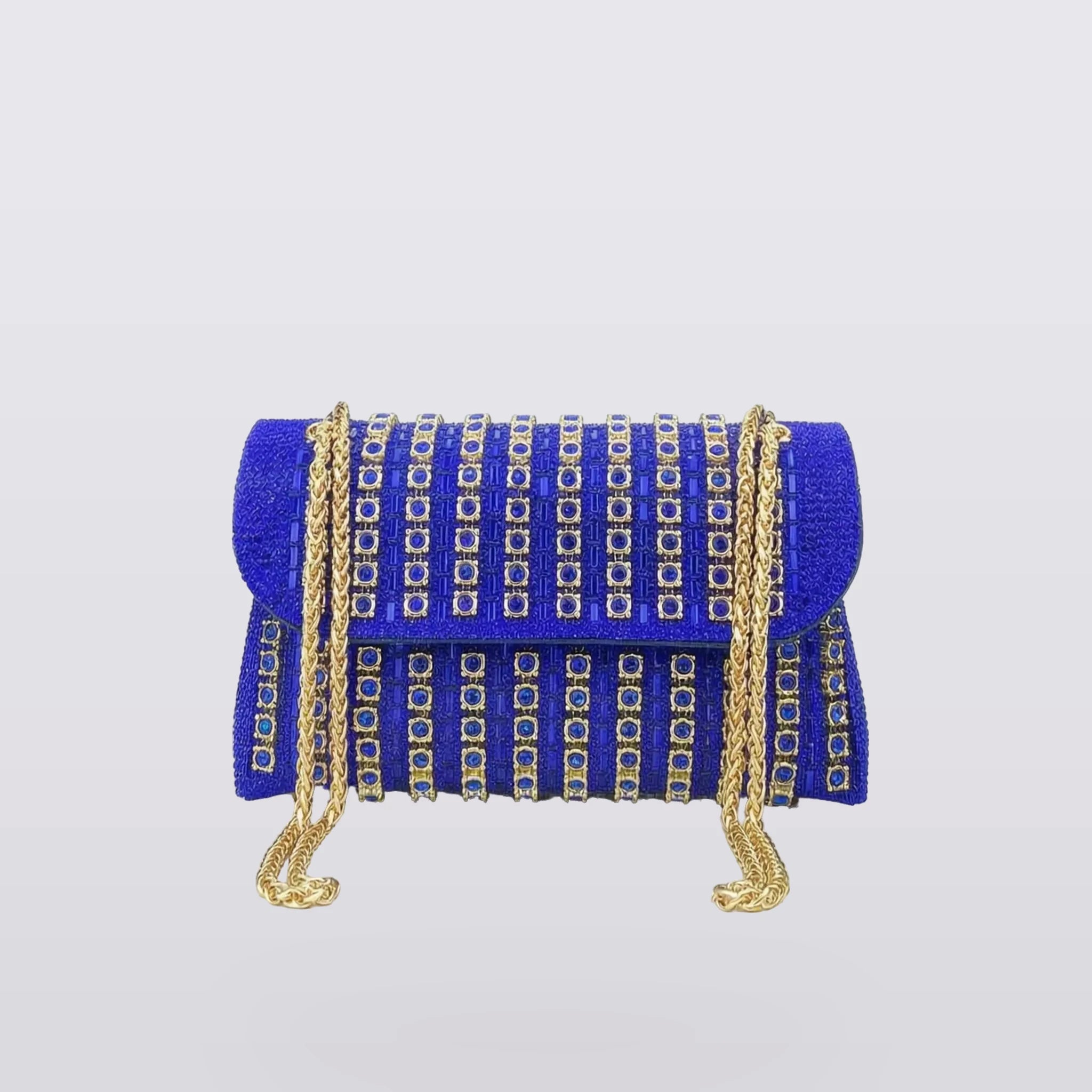 Sereva - Beaded Flap-Over Chain Bag