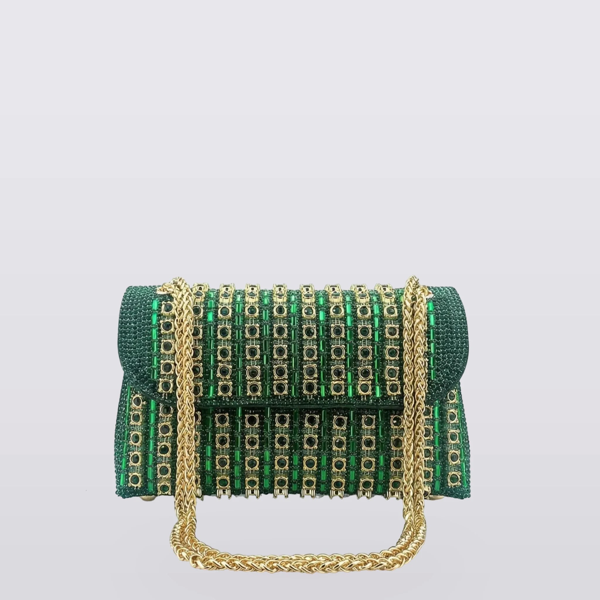 Sereva - Beaded Flap-Over Chain Bag
