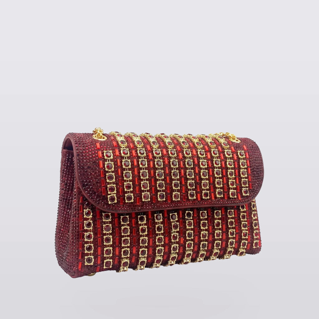 Sereva - Beaded Flap-Over Chain Bag