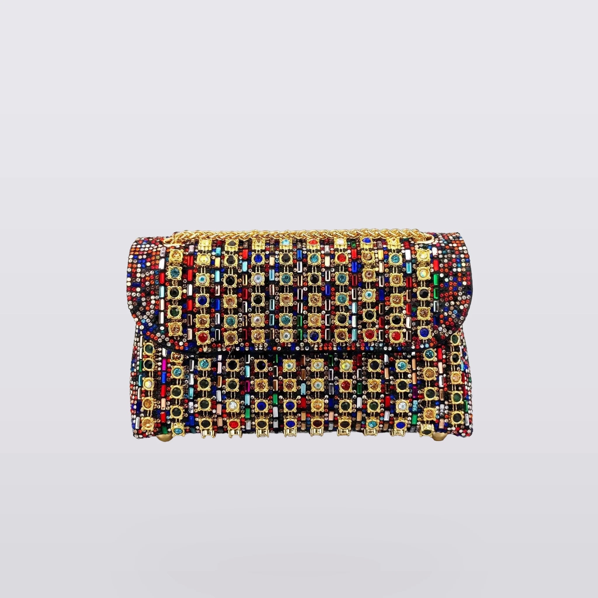 Sereva - Beaded Flap-Over Chain Bag