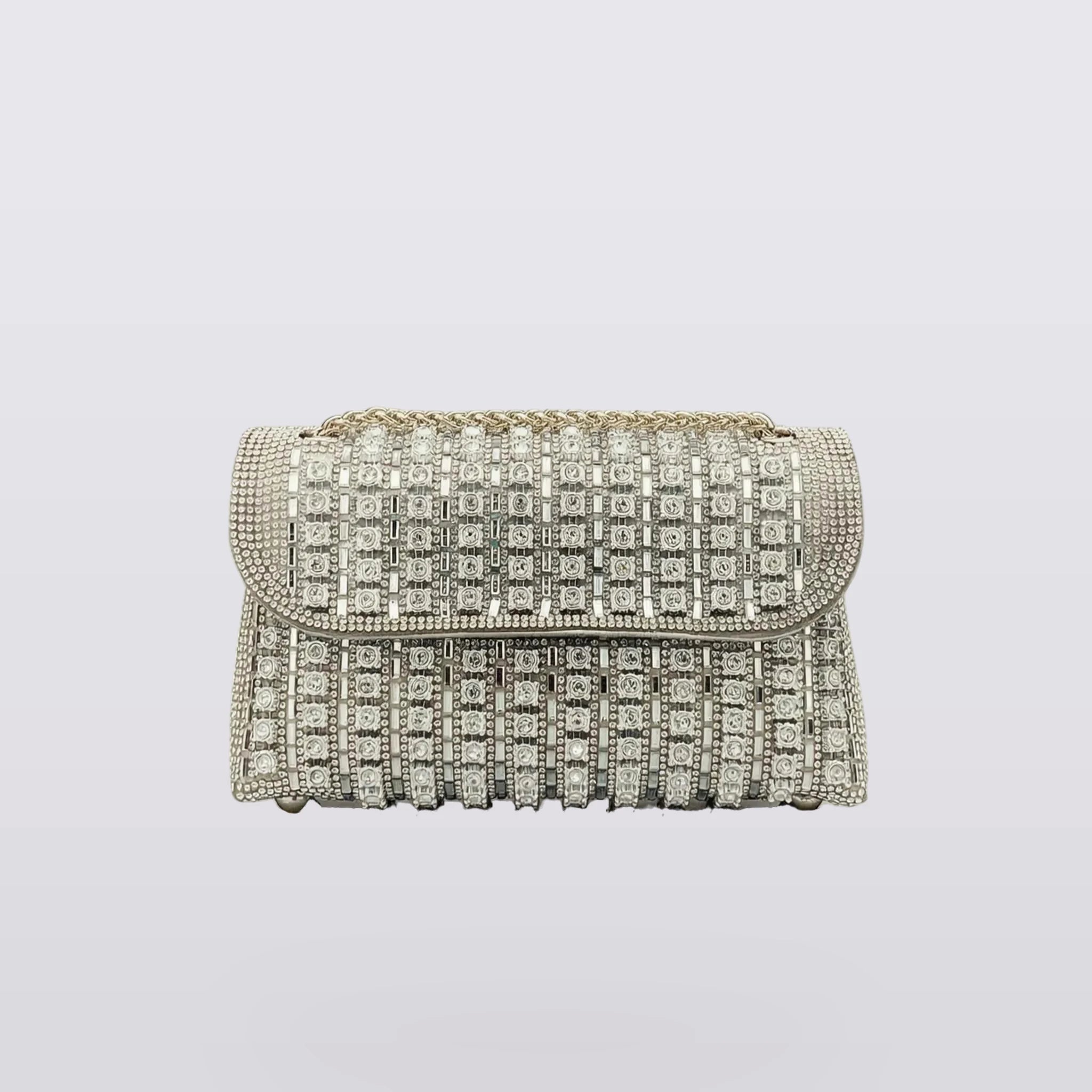 Sereva - Beaded Flap-Over Chain Bag
