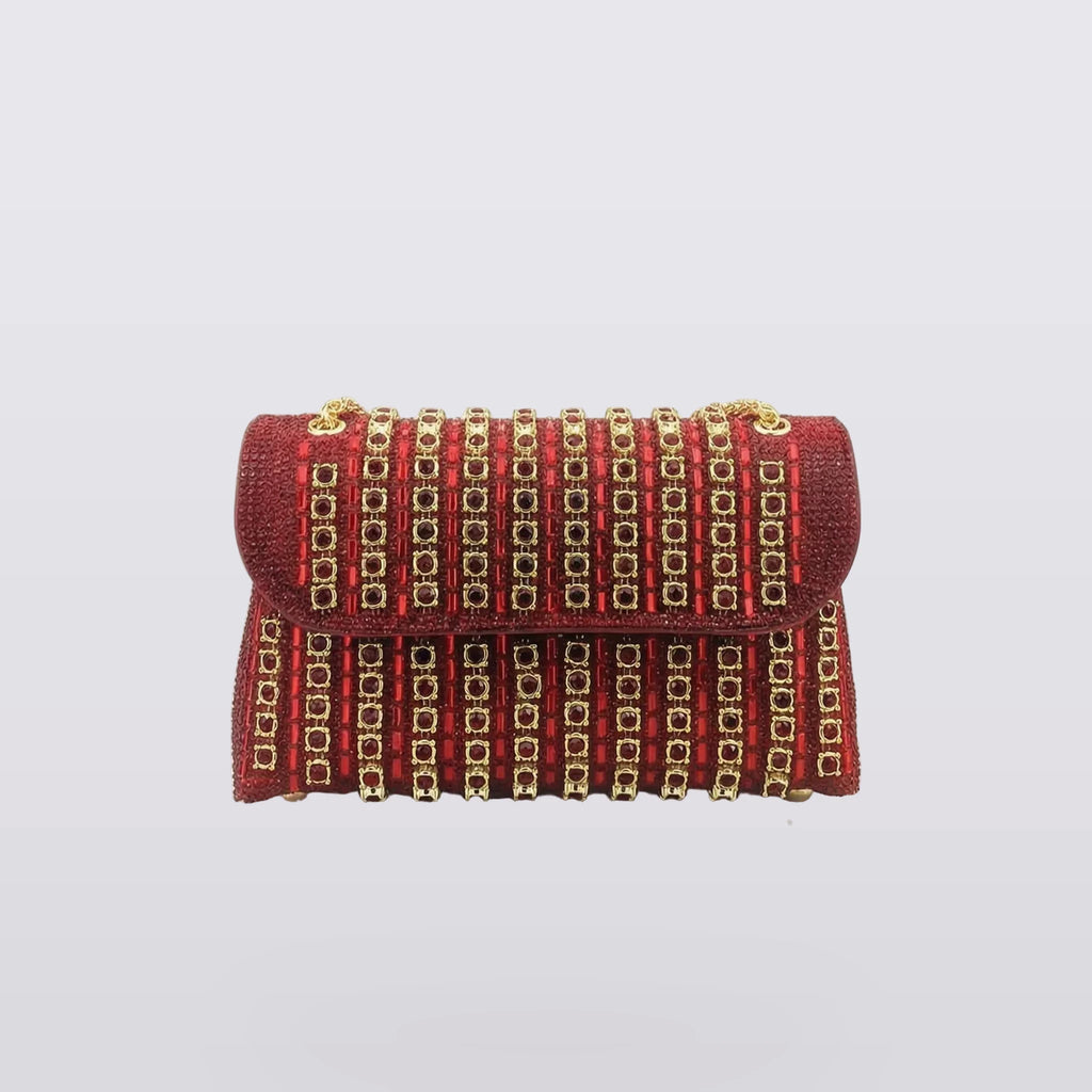 Sereva - Beaded Flap-Over Chain Bag