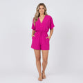 Talise - V-Neck Drawstring-Waist Playsuit
